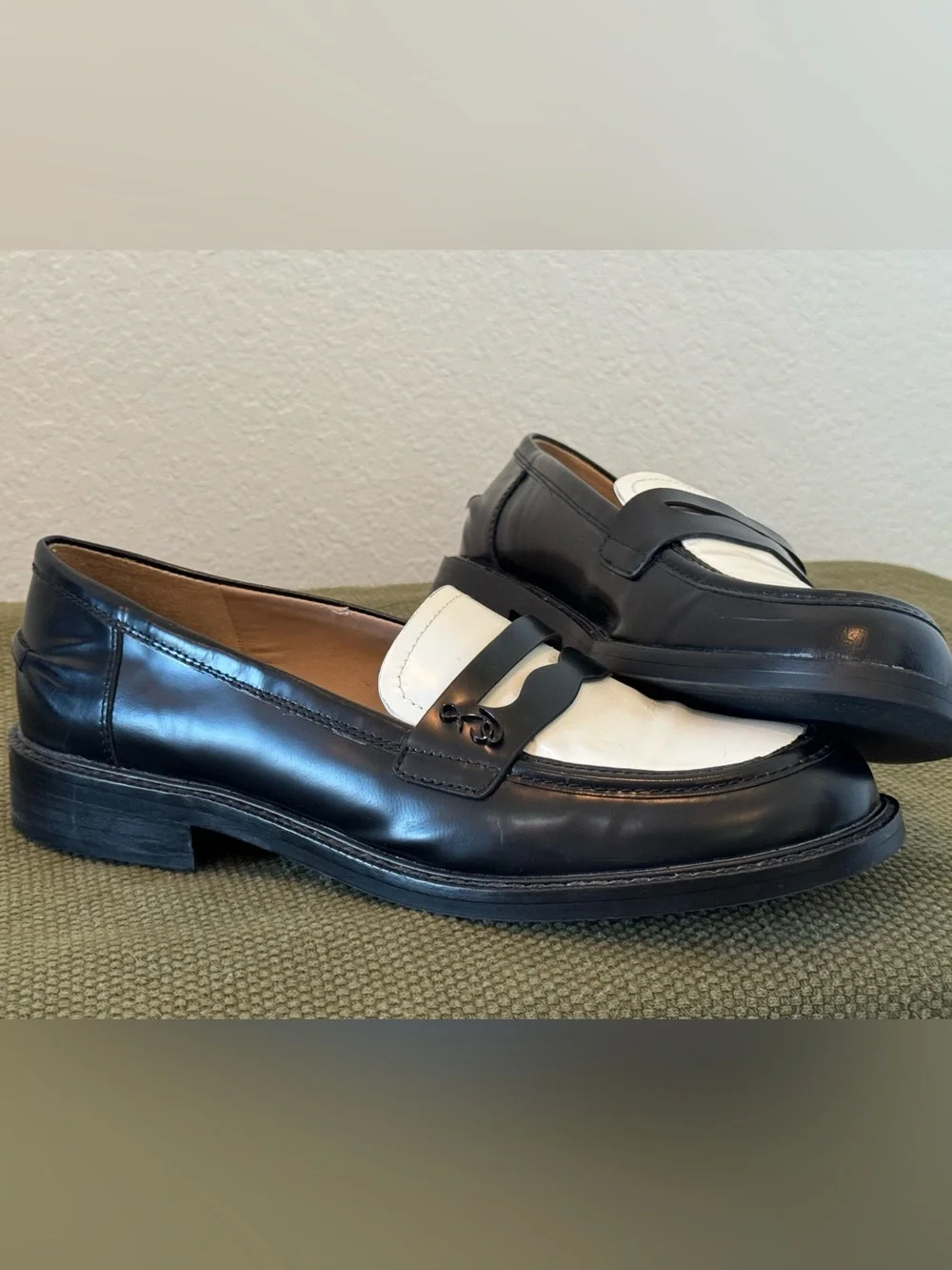 Sam Edelman Women's Colin Black/Bright White Loafers